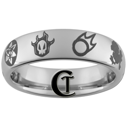 6mm Dome Tungsten Carbide Anime Favorites Design Ring.