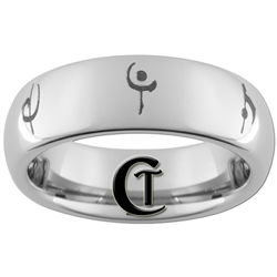 6mm Domed Tungsten Anime 07 Ghost Designed Ring.
