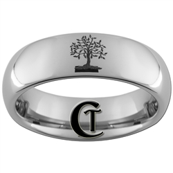 6mm Dome Tungsten Carbide Tree Of Life Ring Design.
