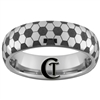 6mm Dome Tungsten Carbide Soccer Ball Design Ring.