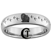 6mm Dome Tungsten Carbide  Turkey and Tracks Hunting Design Ring.