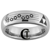 6mm Dome Tungsten Carbide Legend of Zelda Ocarina Saria's Song and Triforce Ring Design.