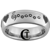 6mm Dome Tungsten Carbide Zelda Ocarina Song of Time 8-Bit Hearts Design Ring.