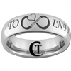 6mm Dome Tungsten Carbide Infinity Heart TO INFINITY Design Ring.