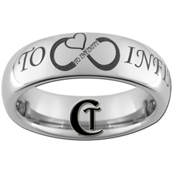 6mm Dome Tungsten Carbide Infinity Heart TO INFINITY Design Ring.