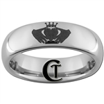 6mm Dome Tungsten Carbide Claddagh Celtic Design Ring.