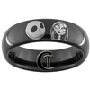 6mm Black Dome Tungsten Carbide Nightmare Before Christmas Jack and Sally Simply Meant To Be Design Ring.