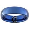 6mm Blue Dome Tungsten Carbide All-Polished Ring.