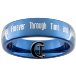 6mm Blue Dome Tungsten Carbide Doctor Who Gallifreyan and Quote Design Ring.