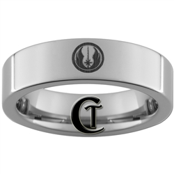 6mm Pipe Tungsten Carbide Star Wars Jedi Design Ring.