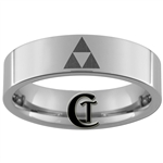 6mm Pipe Tungsten Carbide Legend of Zelda Triforce Design Ring.