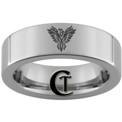 6mm Pipe Tungsten Carbide Phoenix Design Ring.