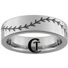 6mm Pipe Tungsten Carbide Baseball Stitch Design Ring.