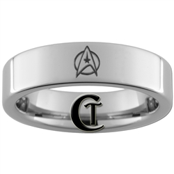 6mm Pipe Tungsten Carbide Star Trek Starfleet Insignia Design Ring.