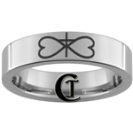 6mm Pipe Tungsten Carbide Infinity Heart Cross Design Ring.
