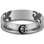 6mm Pipe Tungsten Carbide Fleur De Lis Design