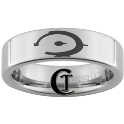 6mm Pipe Tungsten Carbide Halo Ring Logo Design