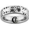 6mm Pipe Tungsten Carbide Black Lasered Wall-E Eva Design