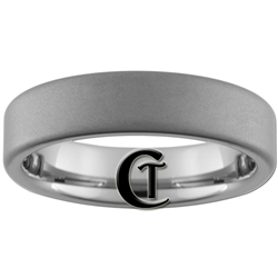 6mm Pipe Tungsten Carbide Diamond Matte Finish Ring