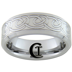 7mm Beveled Tungsten Carbide Celtic Design