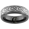 7mm Black Beveled Tungsten Carbide Celtic Design