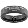 7mm Black Beveled Tungsten Carbide Doctor Who Gallifreyan and Quote Design