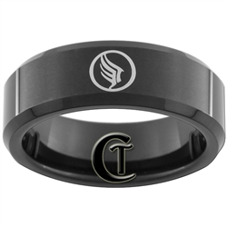 7mm Black Beveled Tungsten Carbide Mass Effect Paragon Design