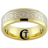 7mm Gold Beveled Tungsten Carbide Celtic Design