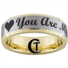 7mm Gold Beveled Tungsten Carbide Heart Design