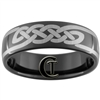 7mm Black Dome Tungsten Carbide Celtic Design