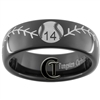 7mm Black Dome Tungsten Carbide Baseball Stich and Custom Number Design