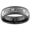 7mm Black Dome Tungsten Carbide Celtic Design