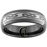 7mm Black Dome Tungsten Carbide Celtic Design