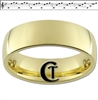 7mm Gold Dome Tungsten Carbide Multiple Zelda Ocarina Song of Time Design