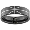 7mm Black Pipe Tungsten Carbide Basketball Design