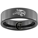 7mm Black Pipe Tungsten Legend of Zelda Link Wolf Designed Polished Ring