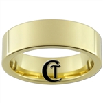 7mm Gold Pipe Tungsten Carbide Ring