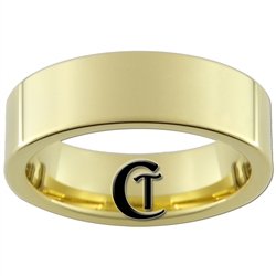 7mm Gold Pipe Tungsten Carbide Ring