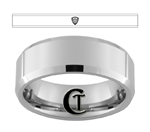 8mm Beveled Tungsten Carbide Zelda Design