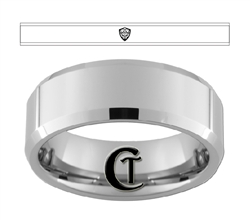 8mm Beveled Tungsten Carbide Zelda Design