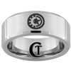 8mm Beveled Tungsten Captain America Iron Man Ring