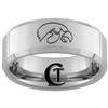 8mm Beveled Tungsten Carbide Iowa Hawkeyes Design Ring.