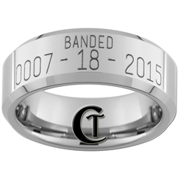 Build Your Own Custom 8mm Beveled Tungsten Carbide Duck Band Design
