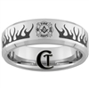 8mm Beveled Tungsten Carbide Masonic-Fireman Flames Design