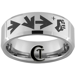 8mm Beveled Tungsten Carbide Street Fighter Ryu Shoryuken Design