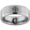 8mm Beveled Tungsten Carbide Tree Of Life Ring Design