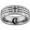 8mm Beveled Satin Finish Tungsten Carbide Religious Lord's Prayer Design