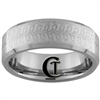 8mm Beveled Stoned Tungsten Carbide Swamper Tire Tread Designed Ring.