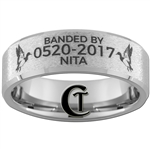 Build Your Own Custom 8mm Beveled Tungsten Carbide Stone Finish Duck Band Design