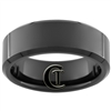 8mm Black Beveled Tungsten Carbide Ring